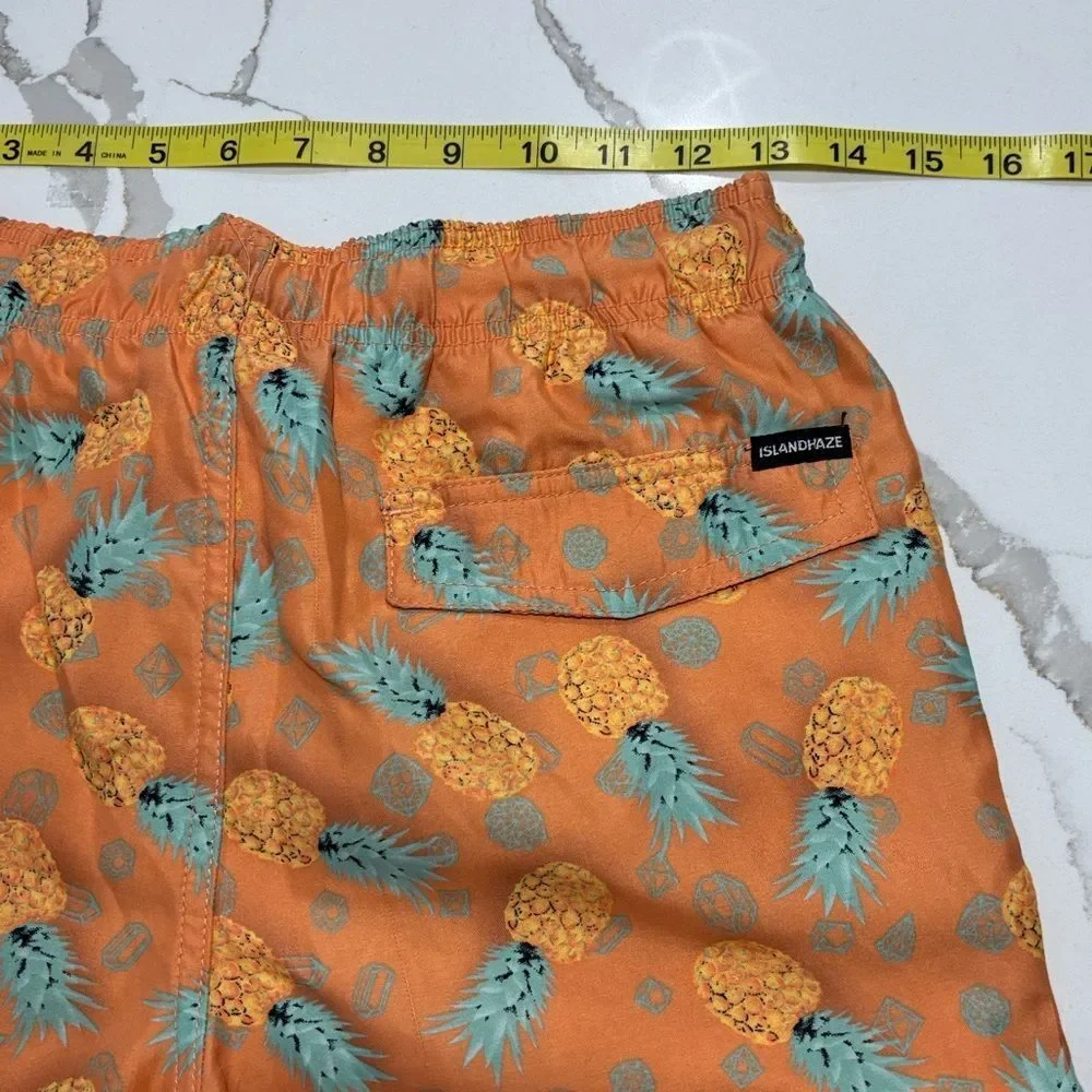 Island Haze Big Boys ORANGE PINEAPPLE SWIM TRUNKS Board Shorts Size 14